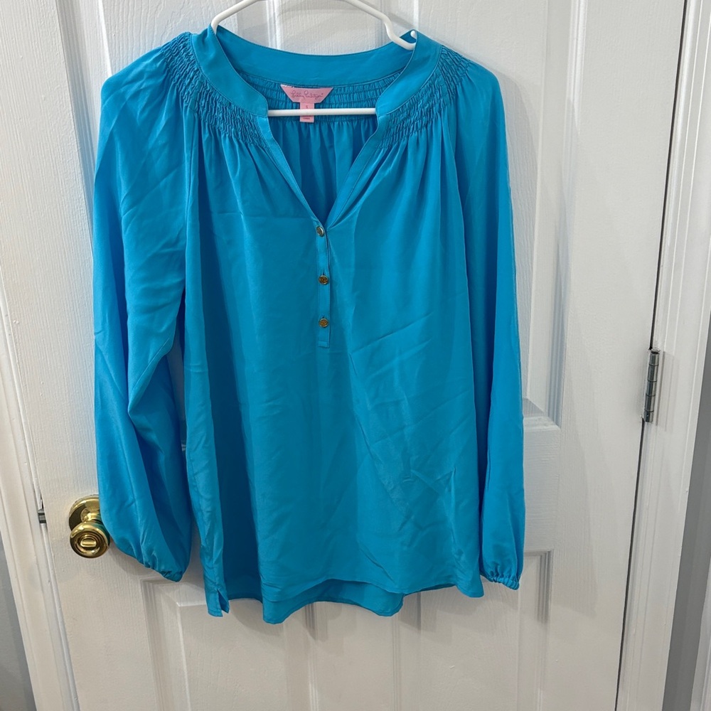 Lilly Pulitzer Vibrant Blue Blouse - Barely Worn